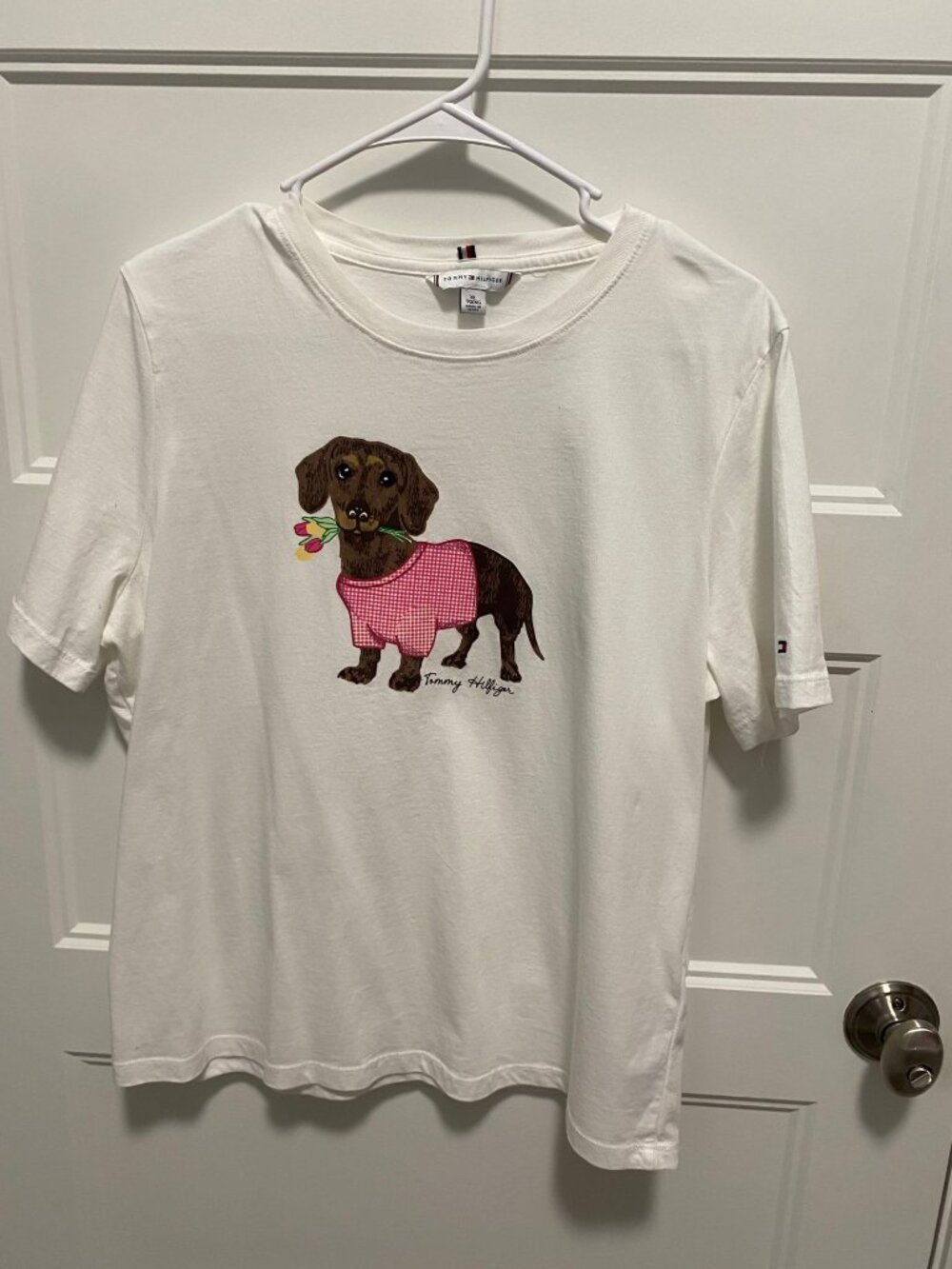 Ladies Tommy Hilfiger graphic dog print shirt